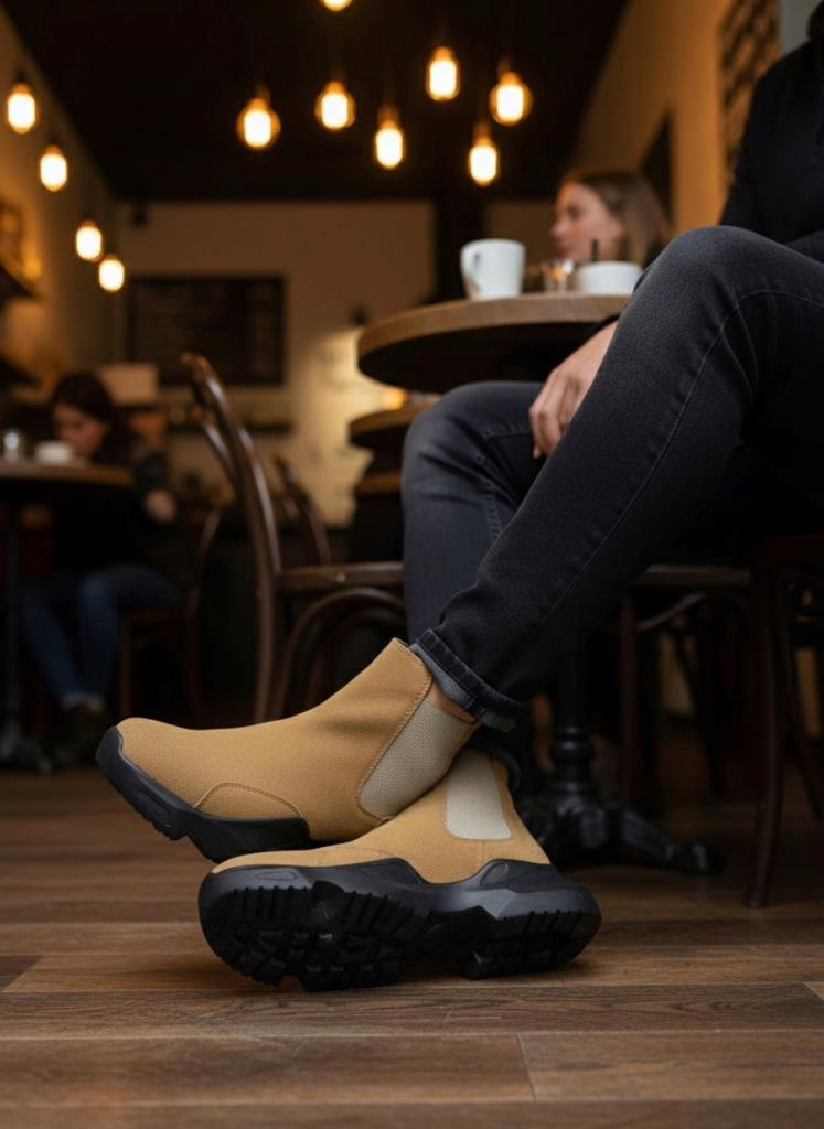 BA0444 Bağcıksız Rahat Yüksek Taban Camel Erkek Spor Yarım Bilek BotBA0444 Bağcıksız Rahat Yüksek Taban Camel Erkek Spor Yarım Bilek Bot