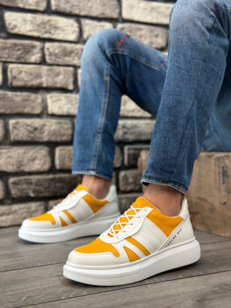 BA0548 BOA Kalın Yüksek Beyaz Hardal Beyaz Taban Bağcıklı Spor Erkek AyakkabıBA0548 BOA Kalın Yüksek Beyaz Hardal Beyaz Taban Bağcıklı Spor Erkek Ayakkabı