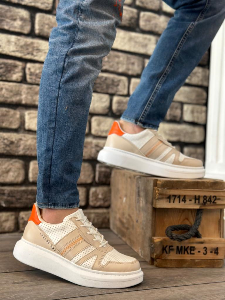 BA0548 BOA Kalın Yüksek Krem Beyaz Taban Beyaz Bağcıklı Spor Erkek AyakkabıBA0548 BOA Kalın Yüksek Krem Beyaz Taban Beyaz Bağcıklı Spor Erkek Ayakkabı