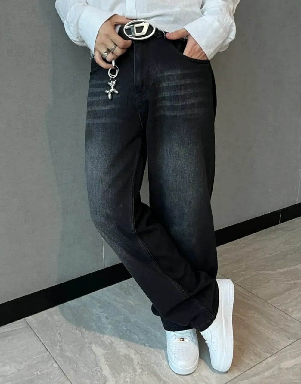 Baggy Acid Wash Kot PantolonBaggy Acid Wash Kot Pantolon