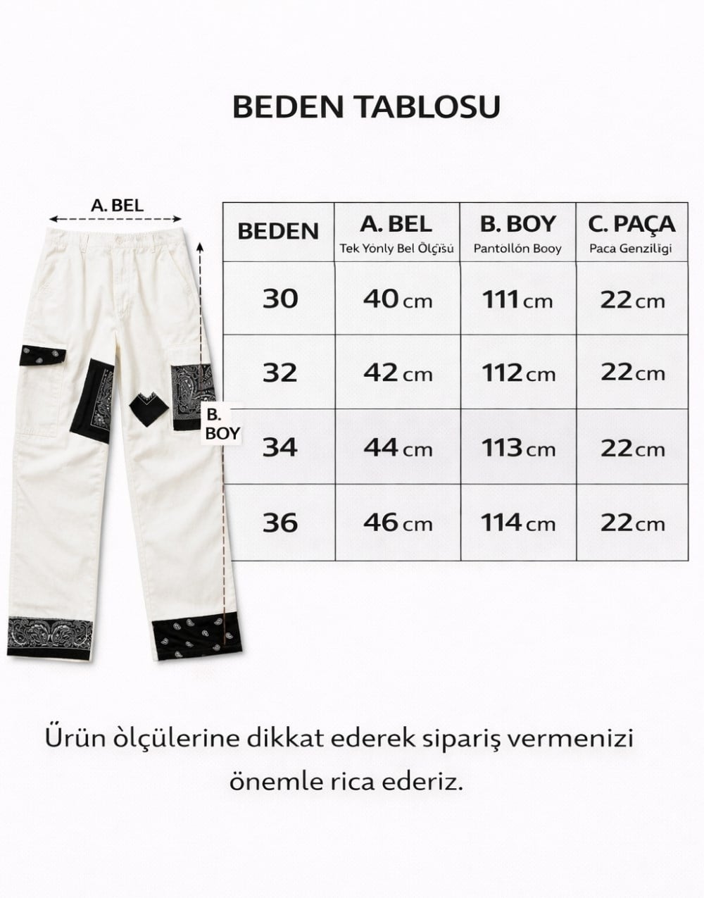 Bandana Desenli Gabardin Baggy PantolonBandana Desenli Gabardin Baggy Pantolon