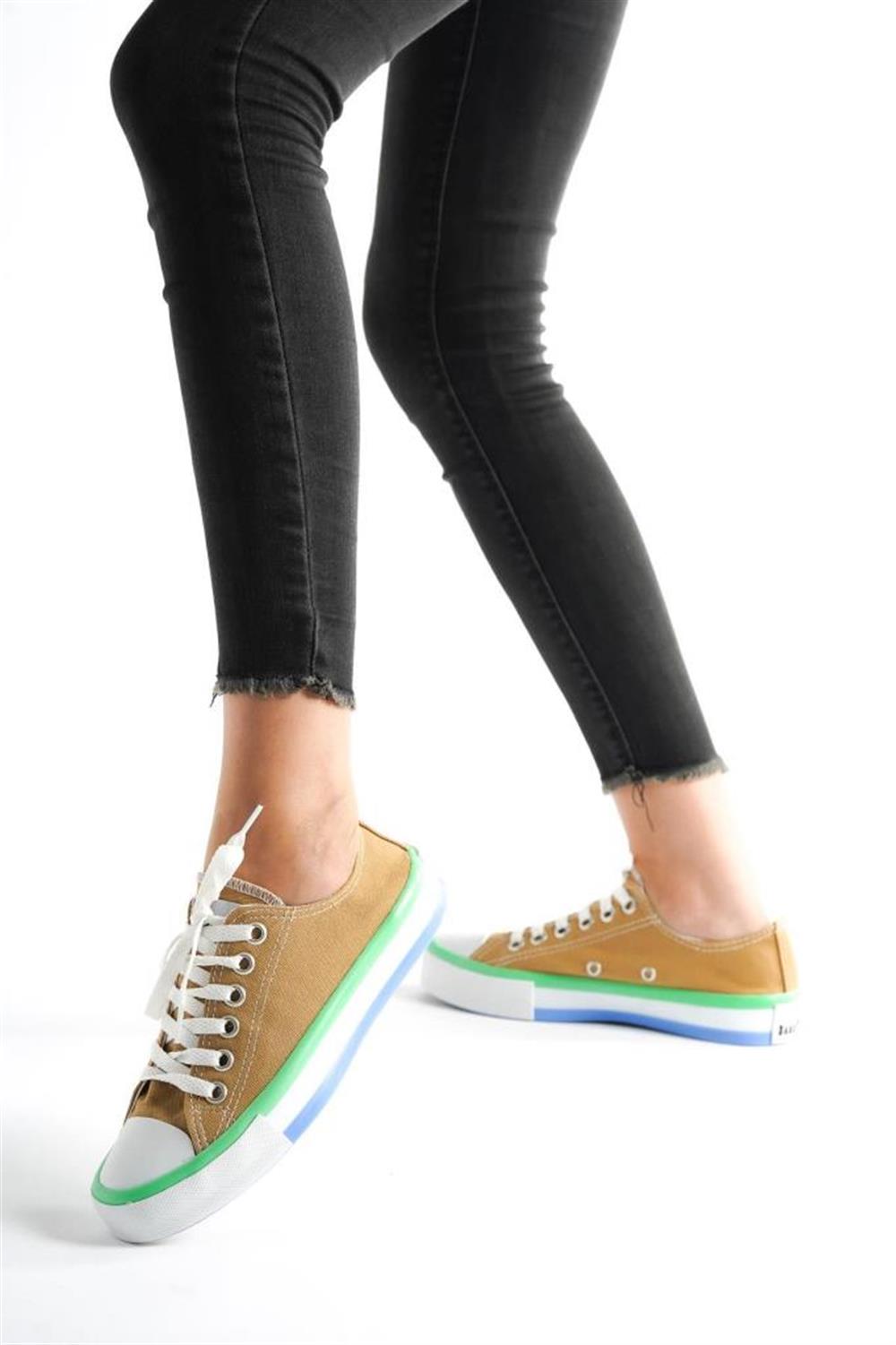 BAYAN HARDAL RENKLİ KETEN AYAKKABI