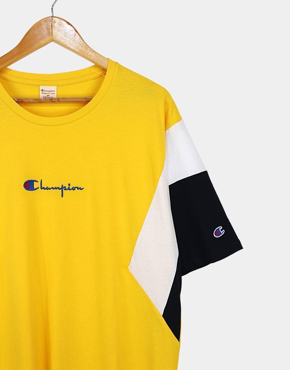 Champion Oversize Blok Renk Erkek Tişört SarıChampion Oversize Blok Renk Erkek Tişört Sarı