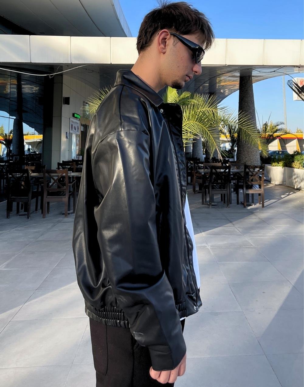 Erkek Oversize Vintage Deri CeketErkek Oversize Vintage Deri Ceket