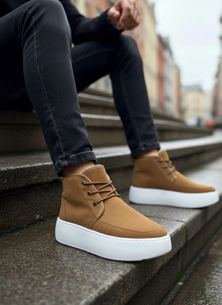 İçi Kürklü Bağcıklı Taba Erkek Tarz Spor Bot