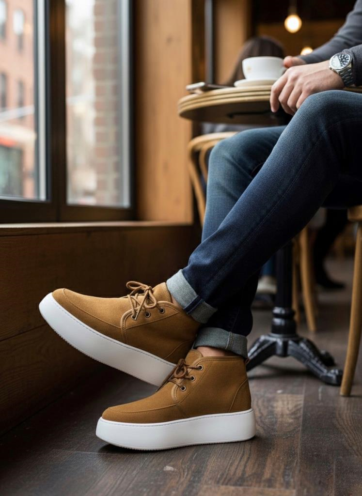 İçi Kürklü Bağcıklı Taba Erkek Tarz Spor Bot