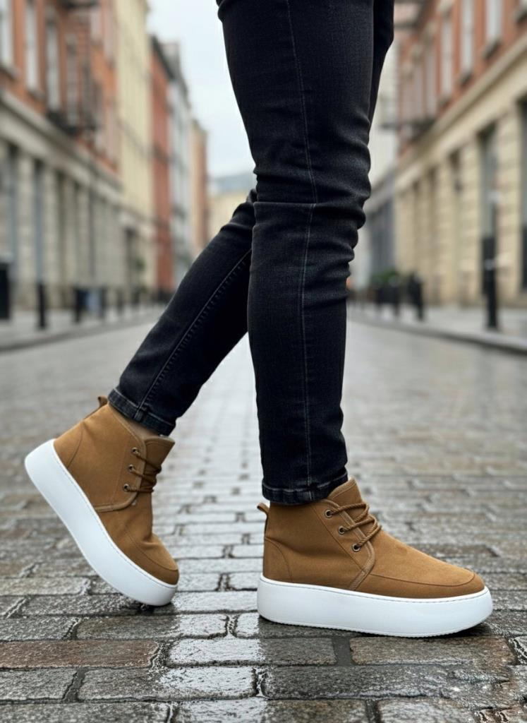 İçi Kürklü Bağcıklı Taba Erkek Tarz Spor Bot