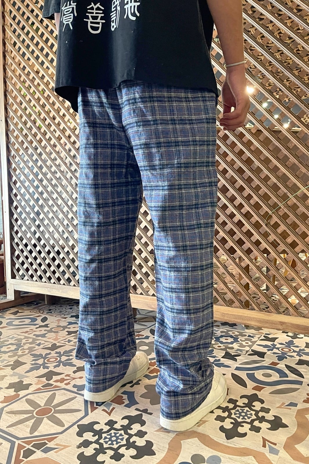 Kare Çizgili Pijama Eşofman AltıKare Çizgili Pijama Eşofman Altı
