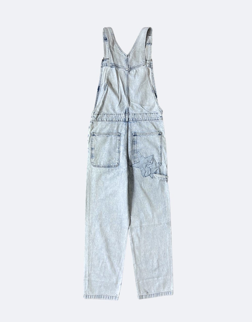 Kot Tulum Mavi Starry Patch Unisex Baggy Salopet