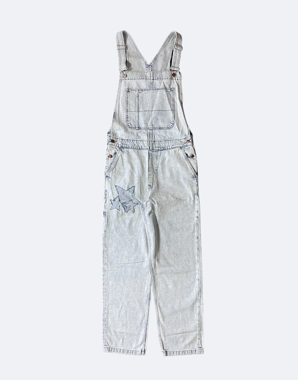 Kot Tulum Mavi Starry Patch Unisex Baggy Salopet