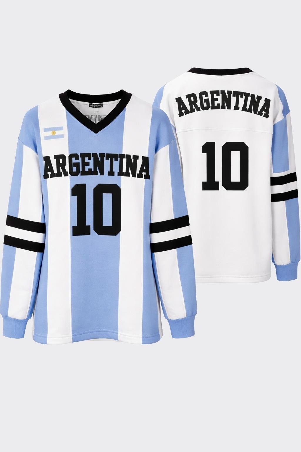 Oversize V Yaka Arjantin 10 Sweatshirt