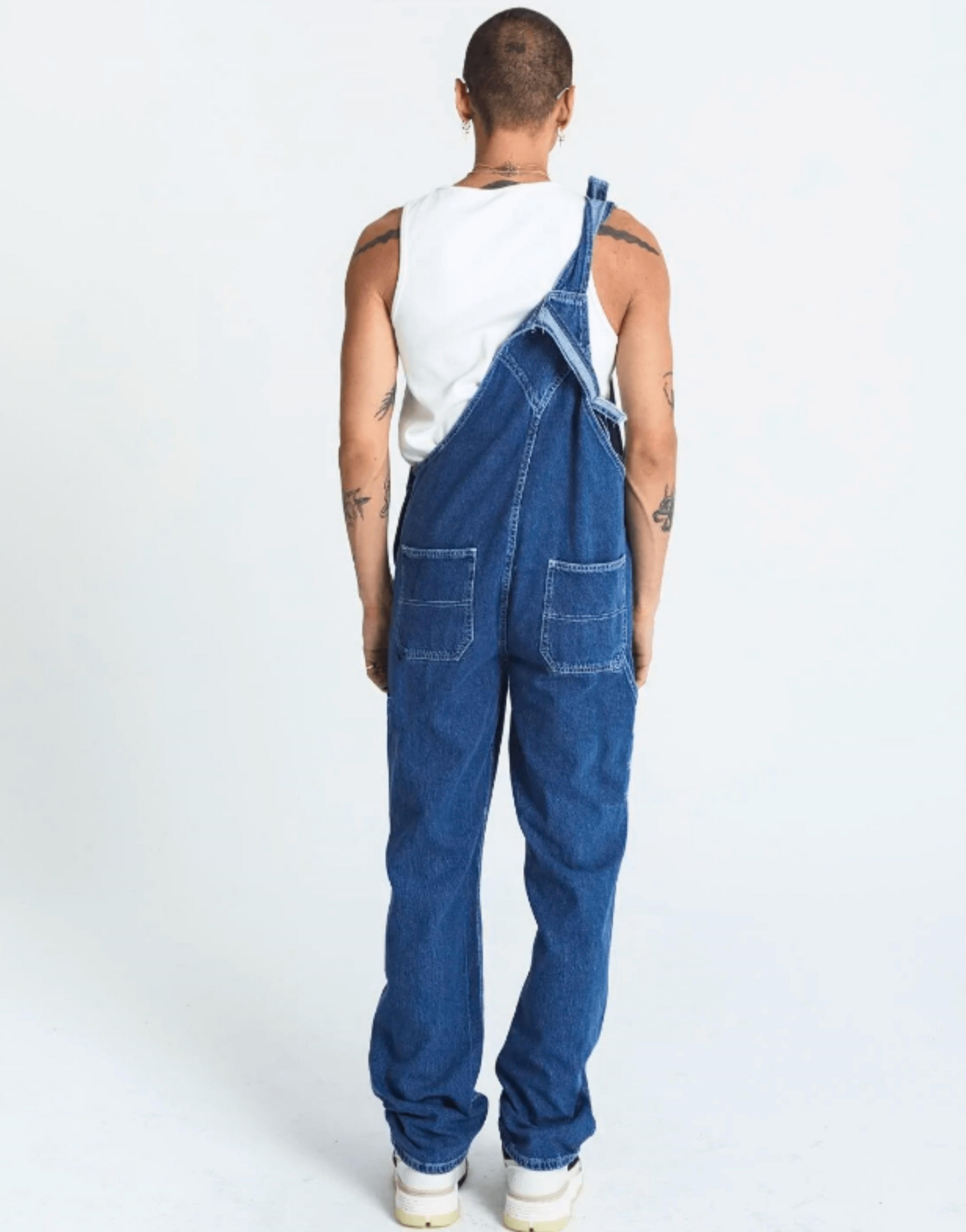 Premium Baggy Fit Kot Tulum Salopet Mavi