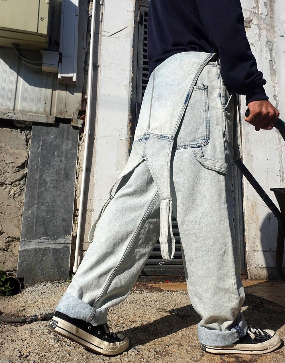 Premium Baggy Fit Unisex Kot Tulum Mavi