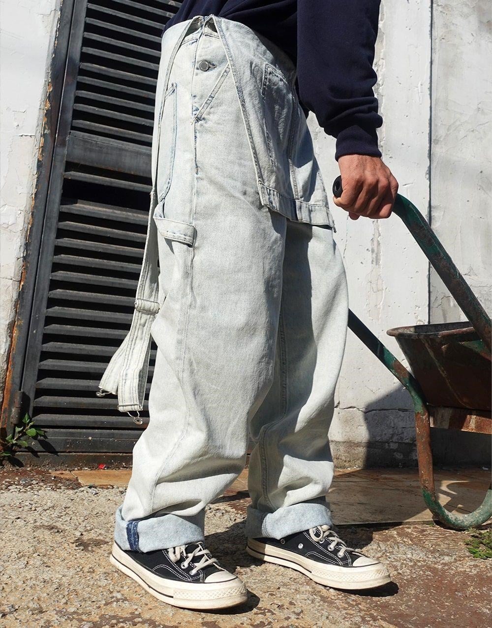 Premium Baggy Fit Unisex Kot Tulum Mavi