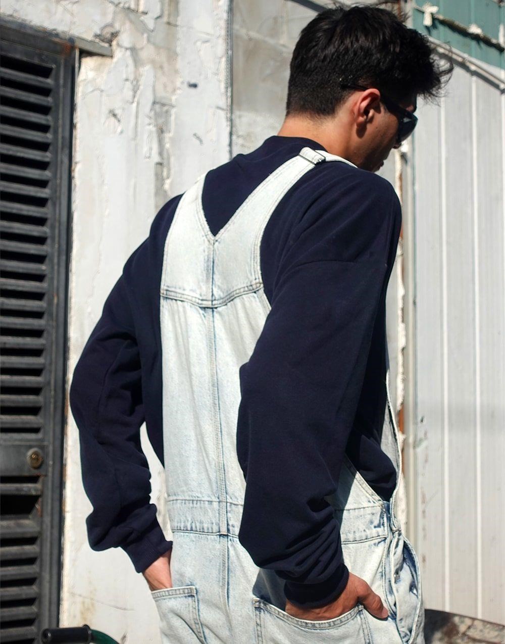 Premium Baggy Fit Unisex Kot Tulum Mavi