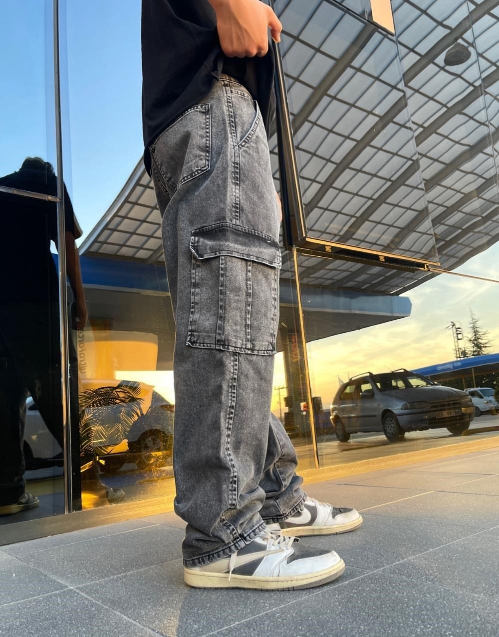 Premium Baggy Kargo Pantolon Antrasit