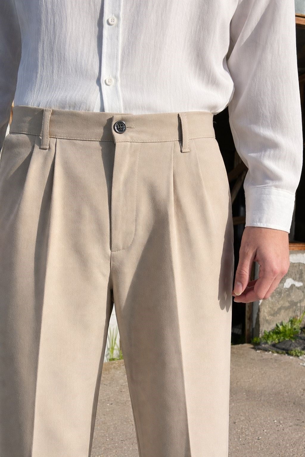 Premium Baggy Kumaş Pantolon BejPremium Baggy Kumaş Pantolon Bej