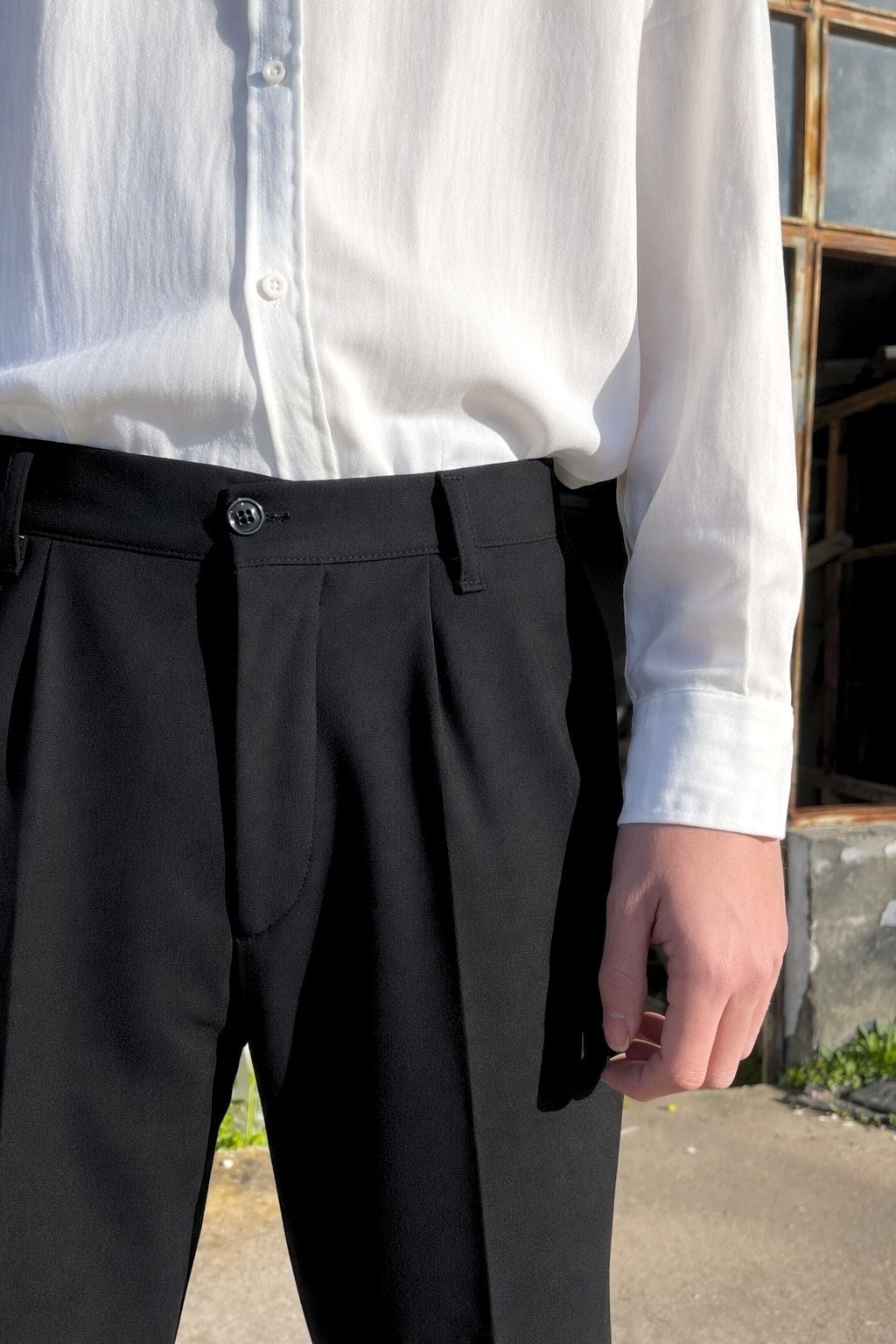 Premium Baggy Kumaş Pantolon SiyahPremium Baggy Kumaş Pantolon Siyah