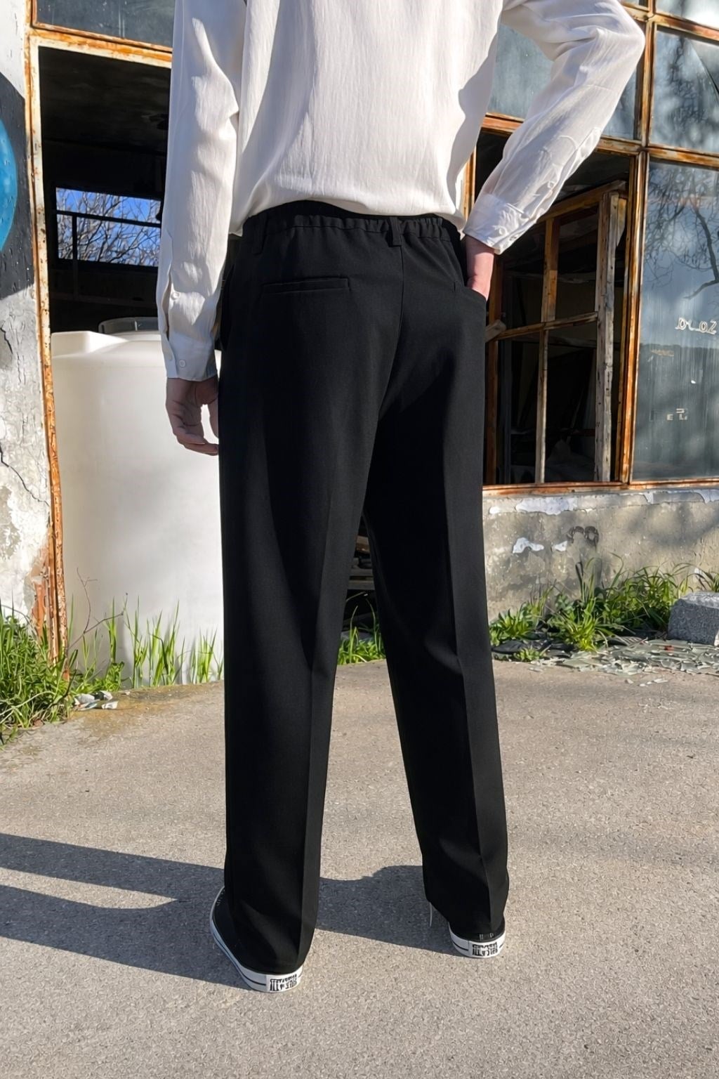 Premium Baggy Kumaş Pantolon SiyahPremium Baggy Kumaş Pantolon Siyah
