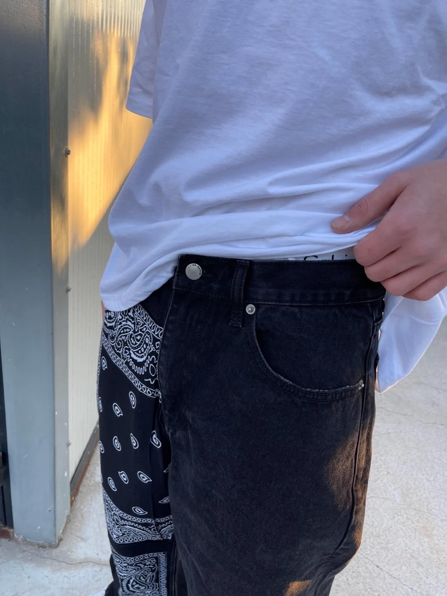 Premium Designer Bandana Patched Kot Pantolon