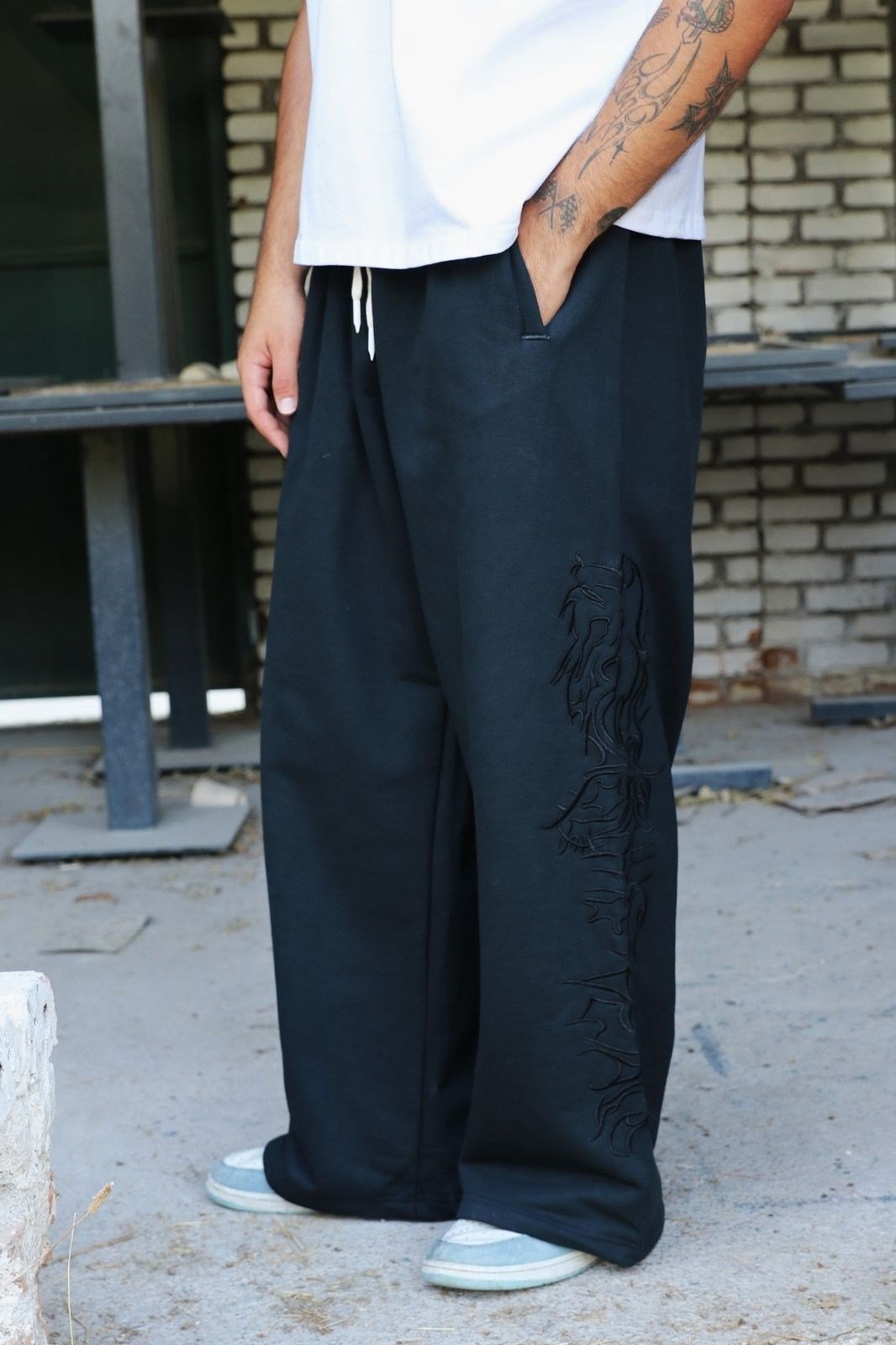 Premium Full Nakışlı Baggy Eşofman Altı