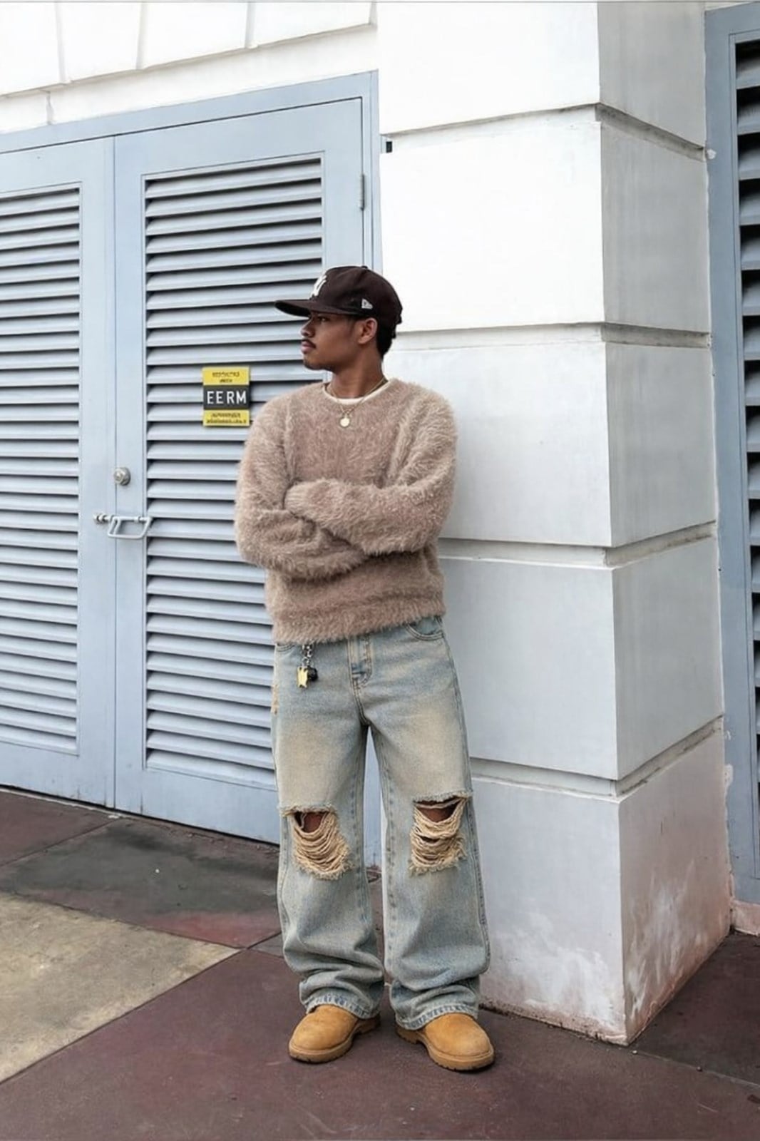 Premium High Wash Lasered Baggy Kot PantolonPremium High Wash Lasered Baggy Kot Pantolon