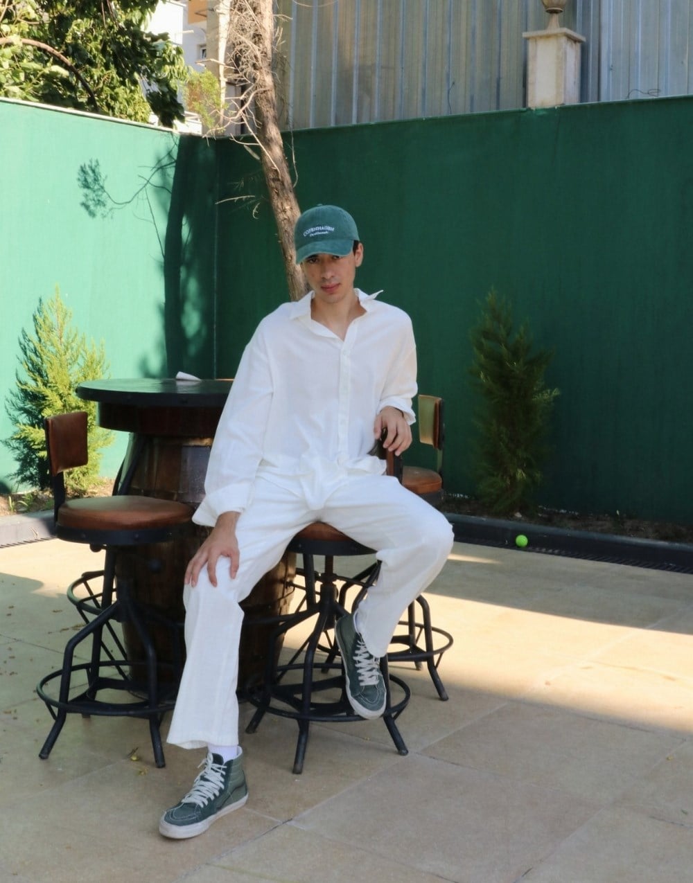 Premium Keten Oversize Gömlek Pantolon Takım Beyaz