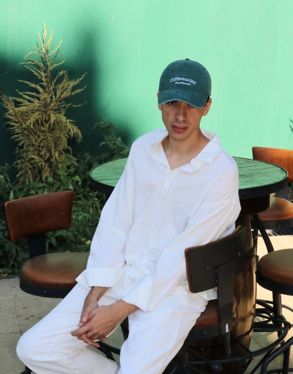 Premium Keten Oversize Gömlek Pantolon Takım Beyaz