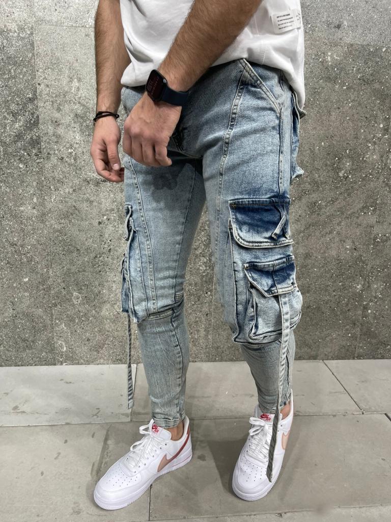 Premium Slim Fit Double Pocket Kargo Kot PantolonPremium Slim Fit Double Pocket Kargo Kot Pantolon