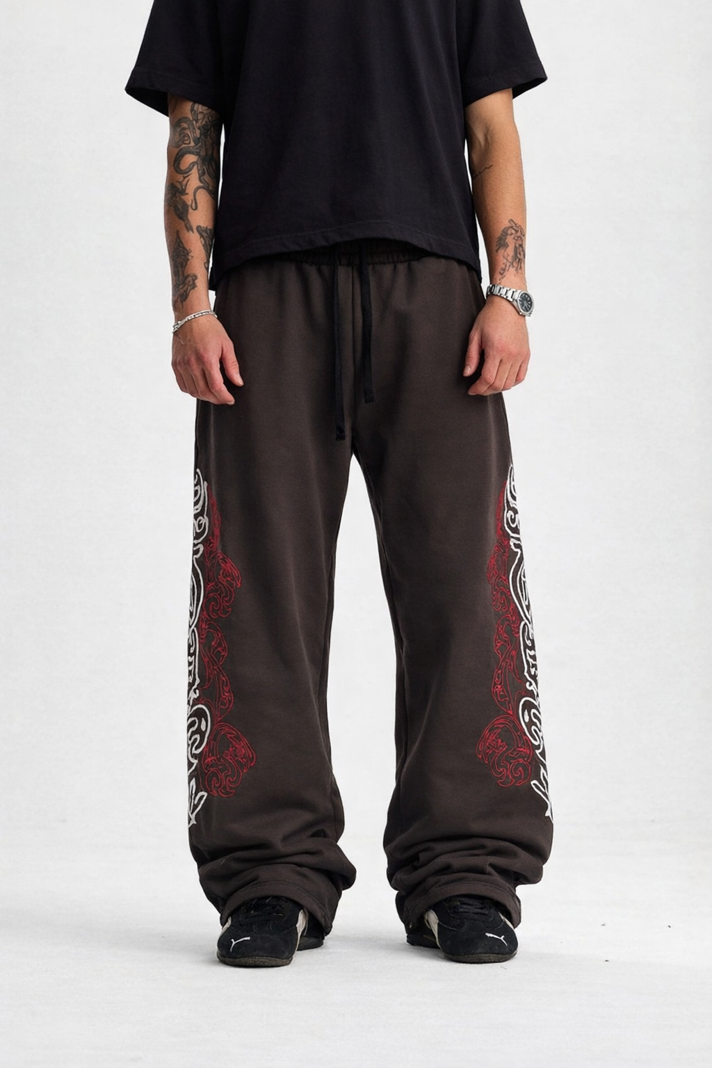 Premium Tribal Nakışlı Baggy Eşofman Altı