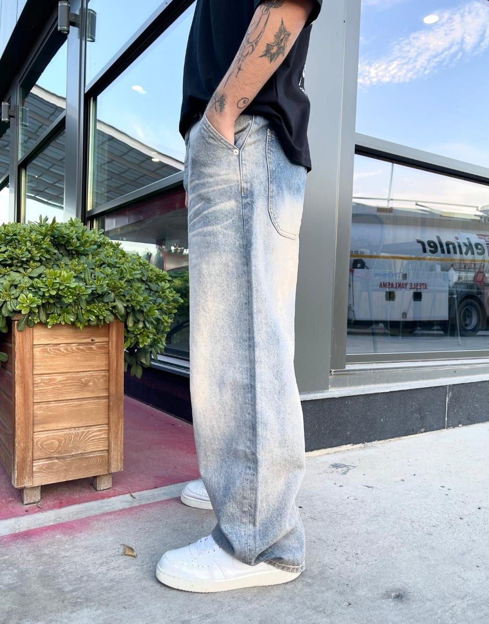 Premium Wash Effective Baggy Kot PantolonPremium Wash Effective Baggy Kot Pantolon