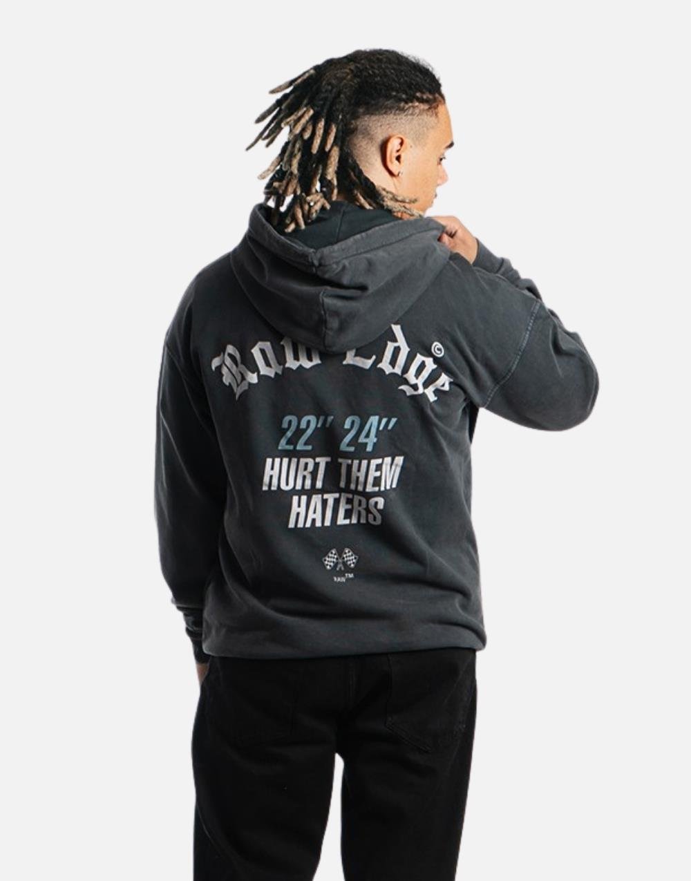 Raw Edge Acid Wash Oversize Sweatshirt Hoodie