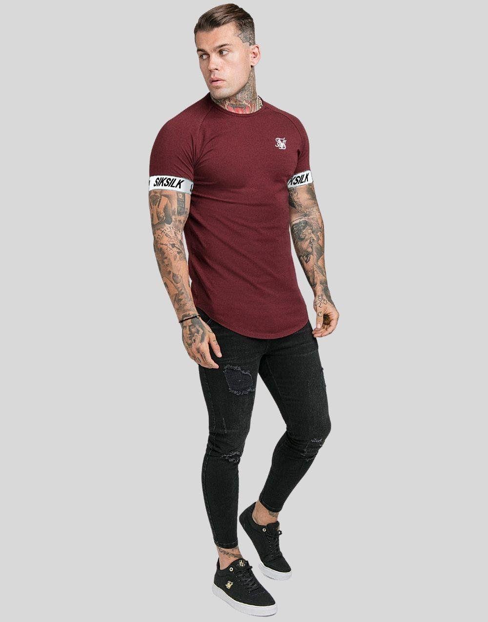 SikSilk Burgundy Tech Tee Erkek TişörtSikSilk Burgundy Tech Tee Erkek Tişört