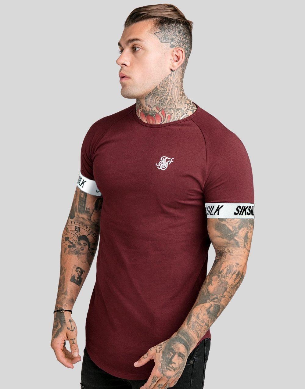 SikSilk Burgundy Tech Tee Erkek TişörtSikSilk Burgundy Tech Tee Erkek Tişört