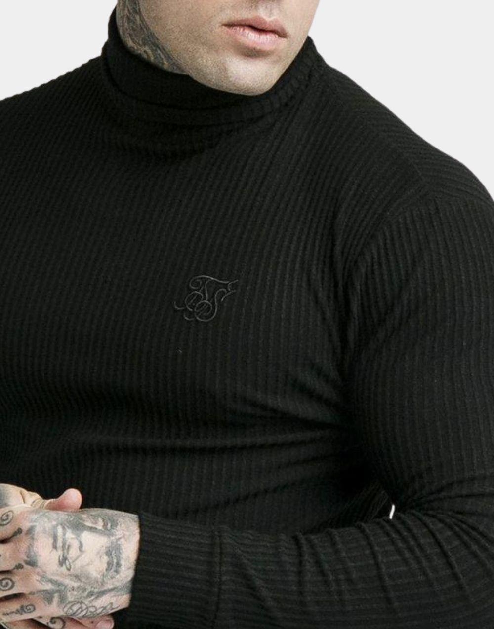 SikSilk Fırçalı Örgü Erkek Balıkçı Jumper SiyahSikSilk Fırçalı Örgü Erkek Balıkçı Jumper Siyah