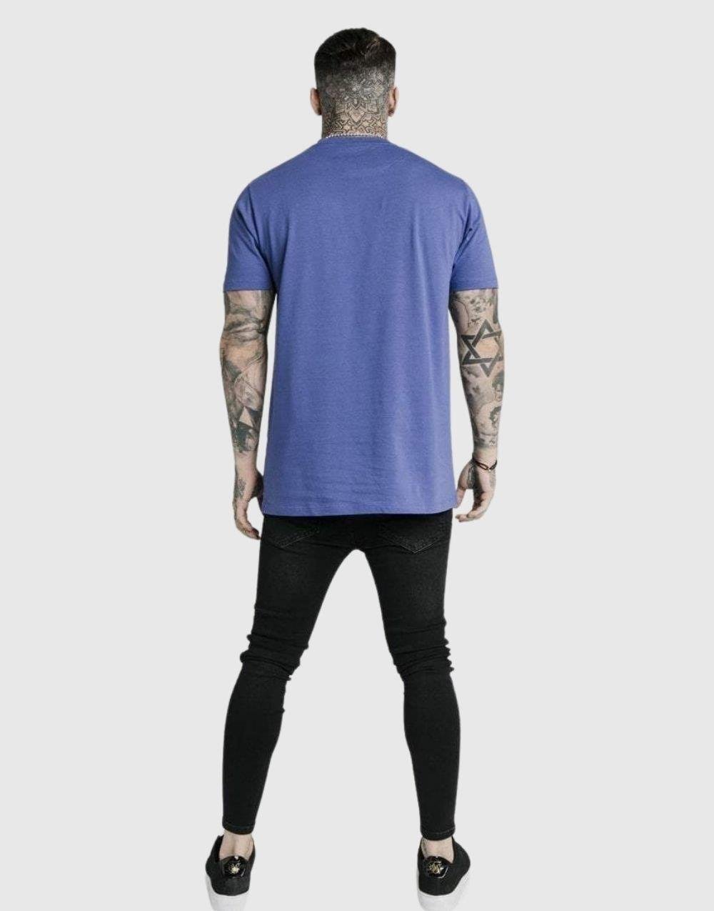 SikSilk Regular Basic Erkek T-Shirt Mavi