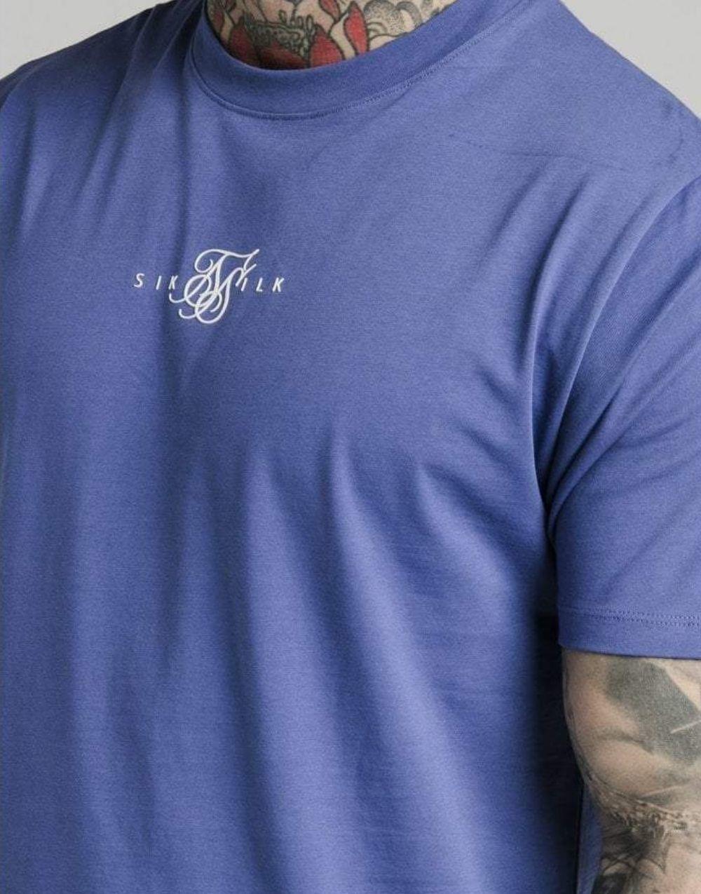 SikSilk Regular Basic Erkek T-Shirt Mavi