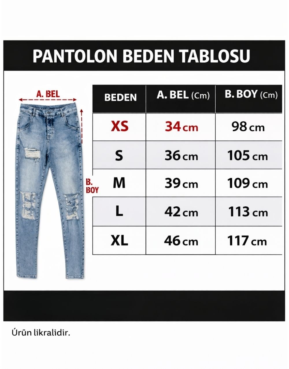 Skinny Likralı Eskitme Kot PantolonSkinny Likralı Eskitme Kot Pantolon