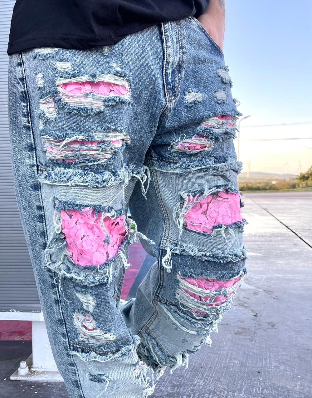 Ultra Premium Rose Art Baggy Kot Pantolon