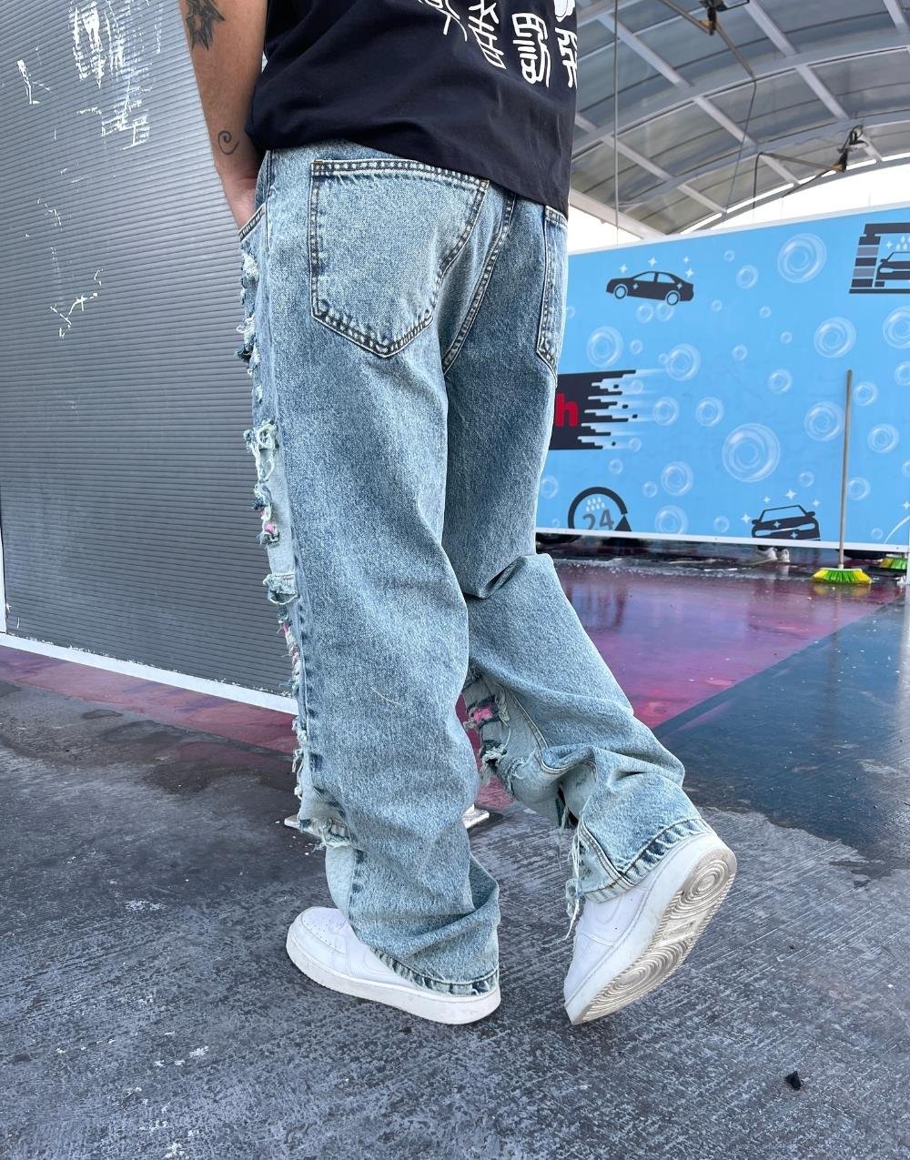 Ultra Premium Rose Art Baggy Kot Pantolon