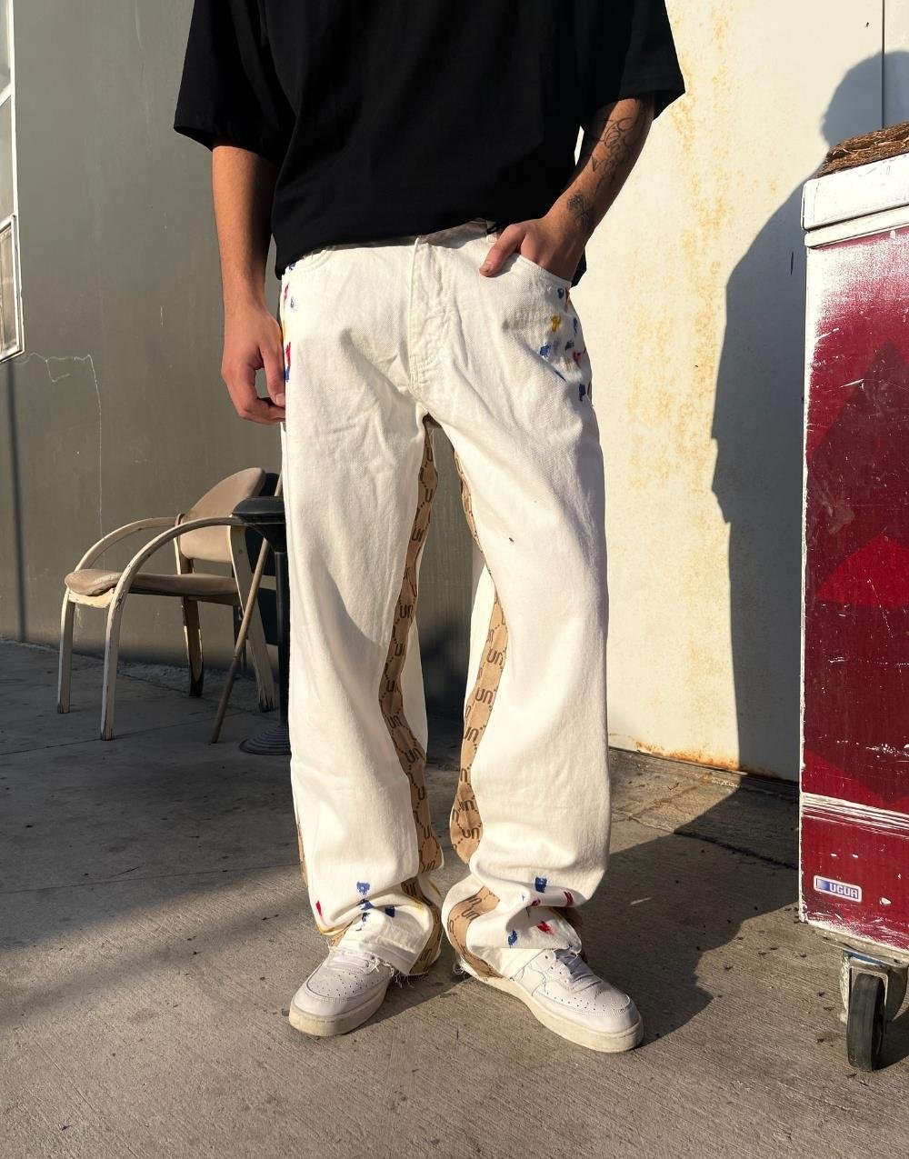 Ultra Premium UN Design Splash Baggy Kot PantolonUltra Premium UN Design Splash Baggy Kot Pantolon