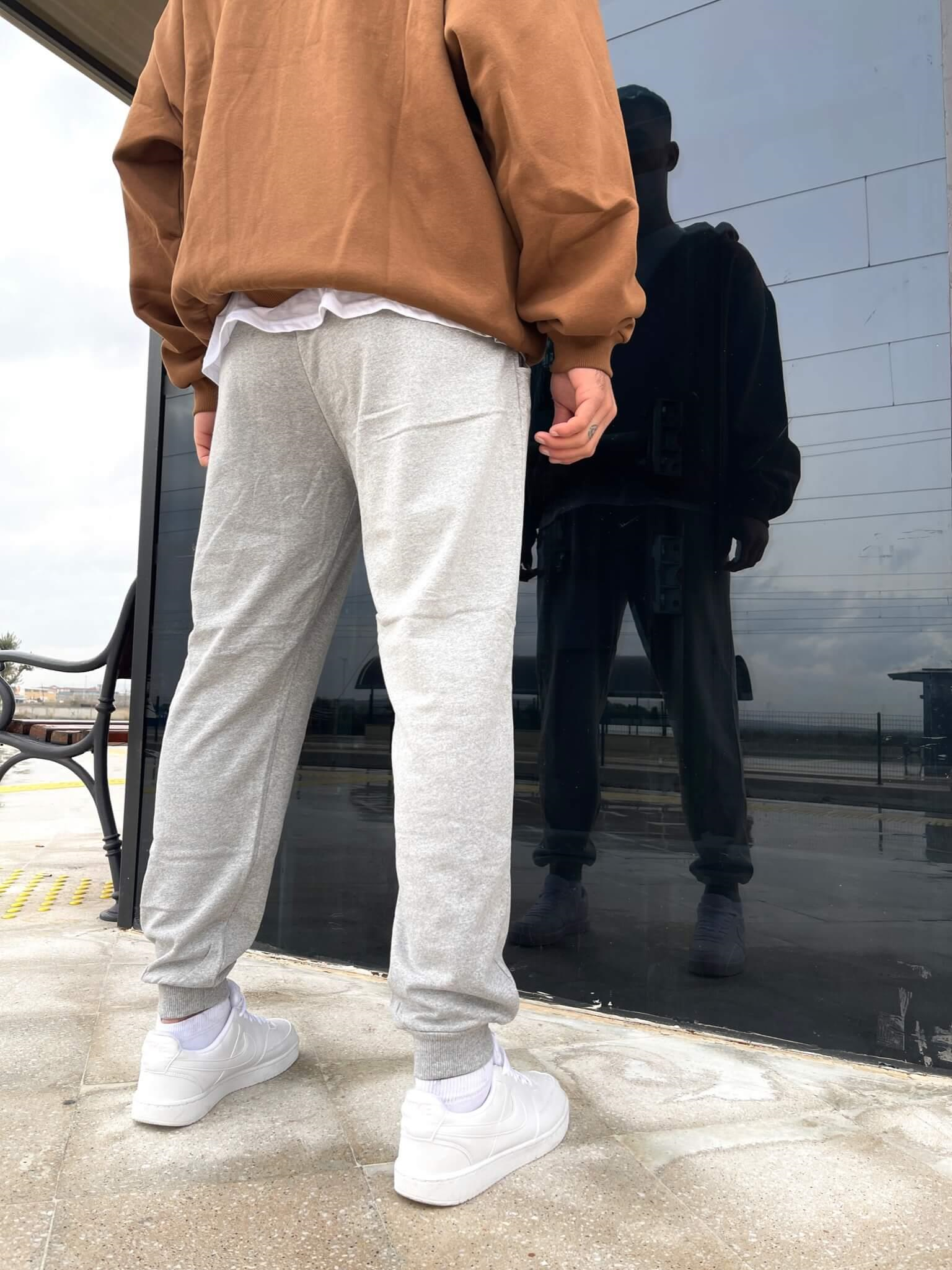 Unisex Şardonlu Eşofman Altı - GriUnisex Şardonlu Eşofman Altı - Gri