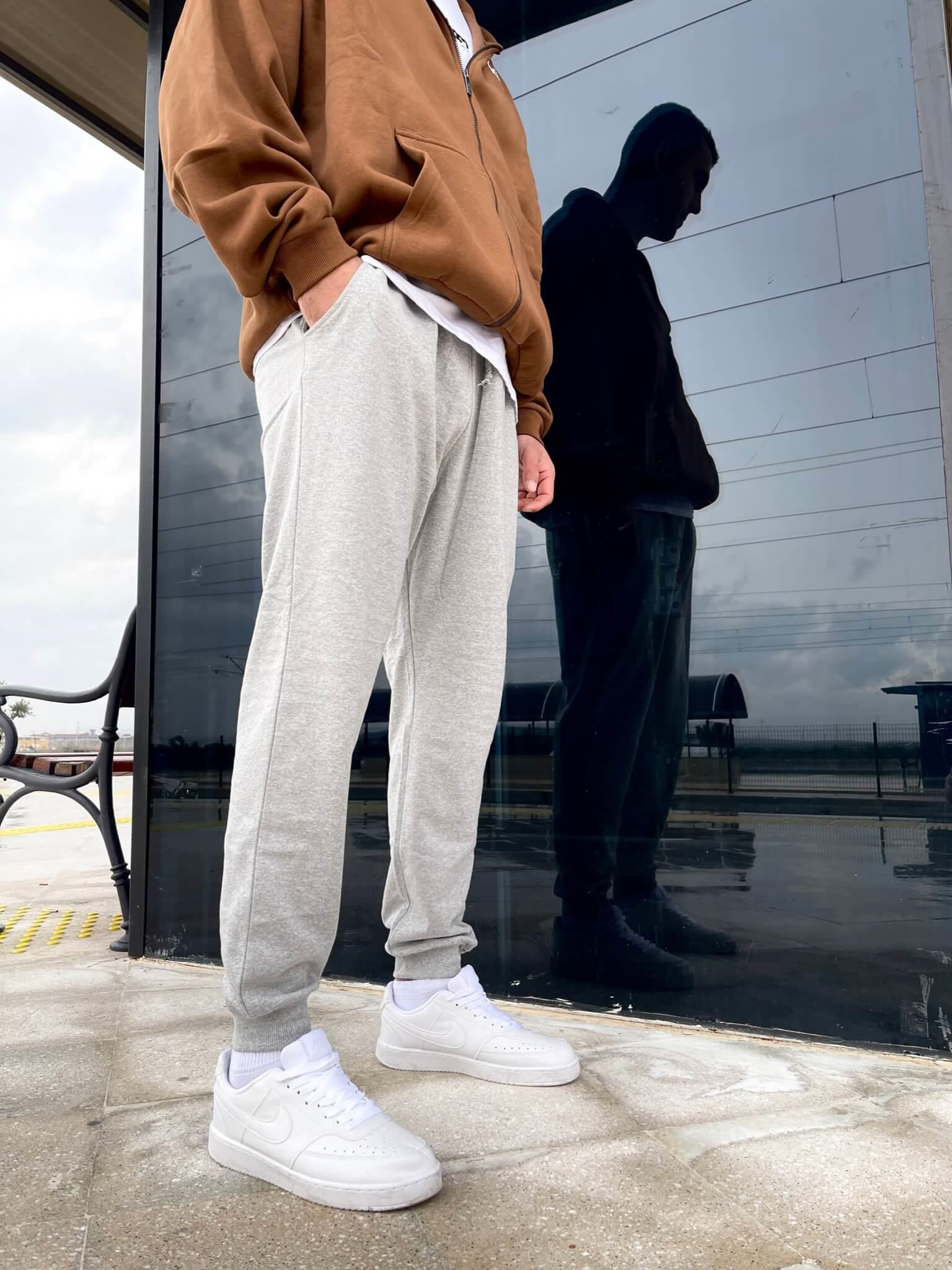 Unisex Şardonlu Eşofman Altı - GriUnisex Şardonlu Eşofman Altı - Gri