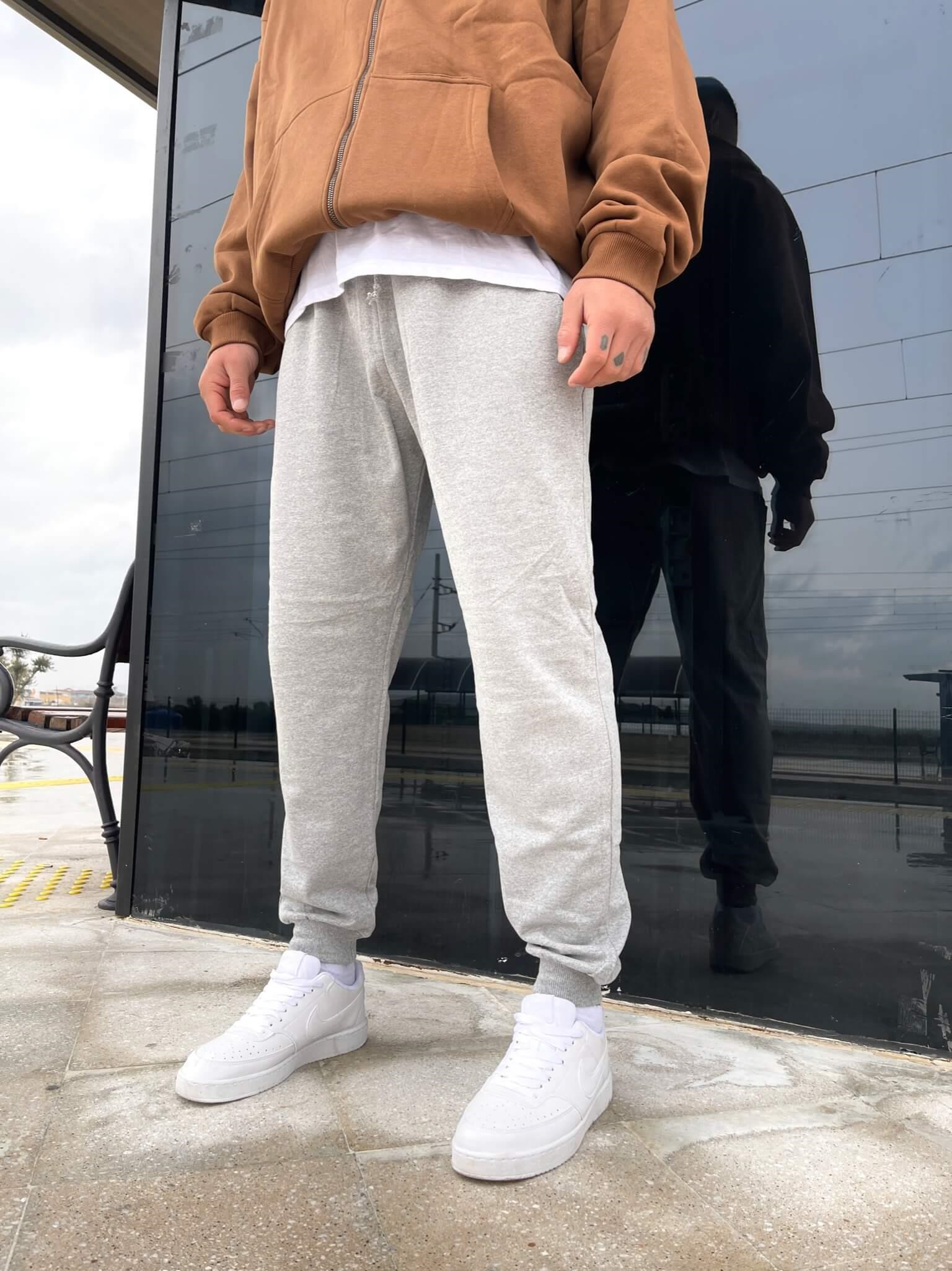 Unisex Şardonlu Eşofman Altı - GriUnisex Şardonlu Eşofman Altı - Gri