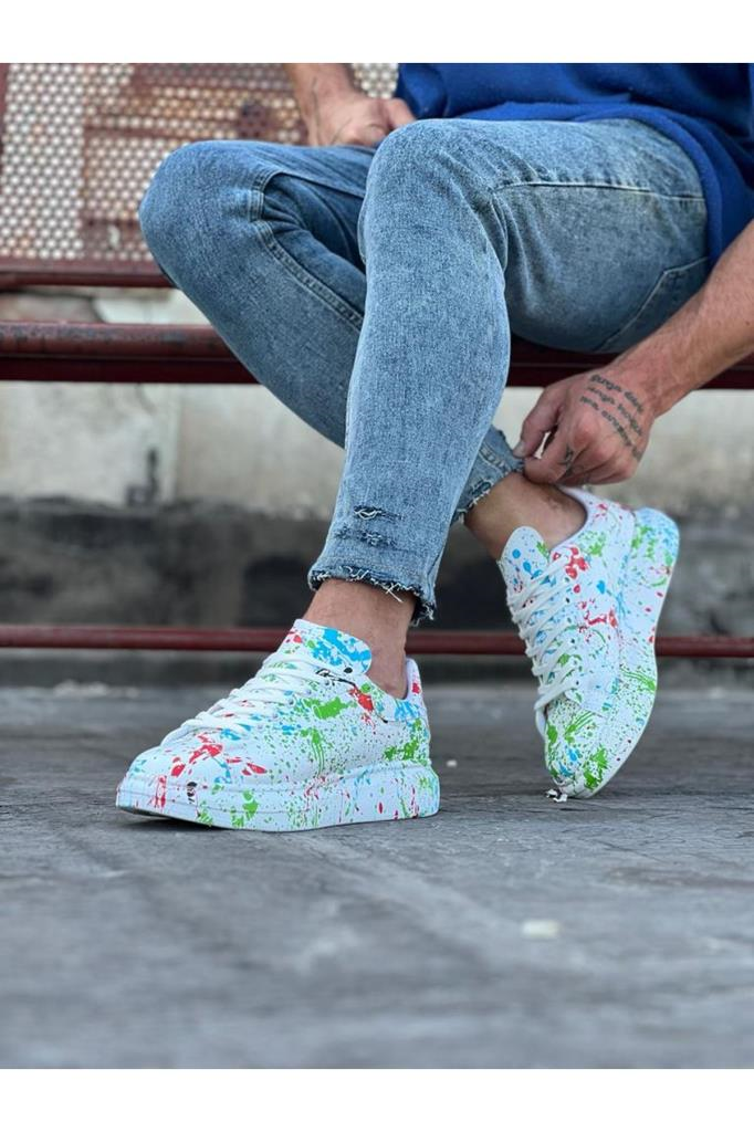 Yeşil Boyalı Erkek Casual Ayakkabı WG501Yeşil Boyalı Erkek Casual Ayakkabı WG501