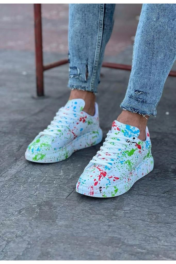 Yeşil Boyalı Erkek Casual Ayakkabı WG501Yeşil Boyalı Erkek Casual Ayakkabı WG501