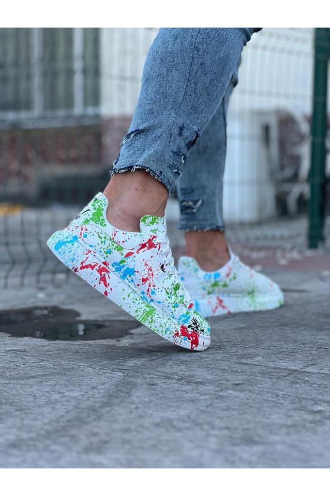 Yeşil Boyalı Erkek Casual Ayakkabı WG501Yeşil Boyalı Erkek Casual Ayakkabı WG501