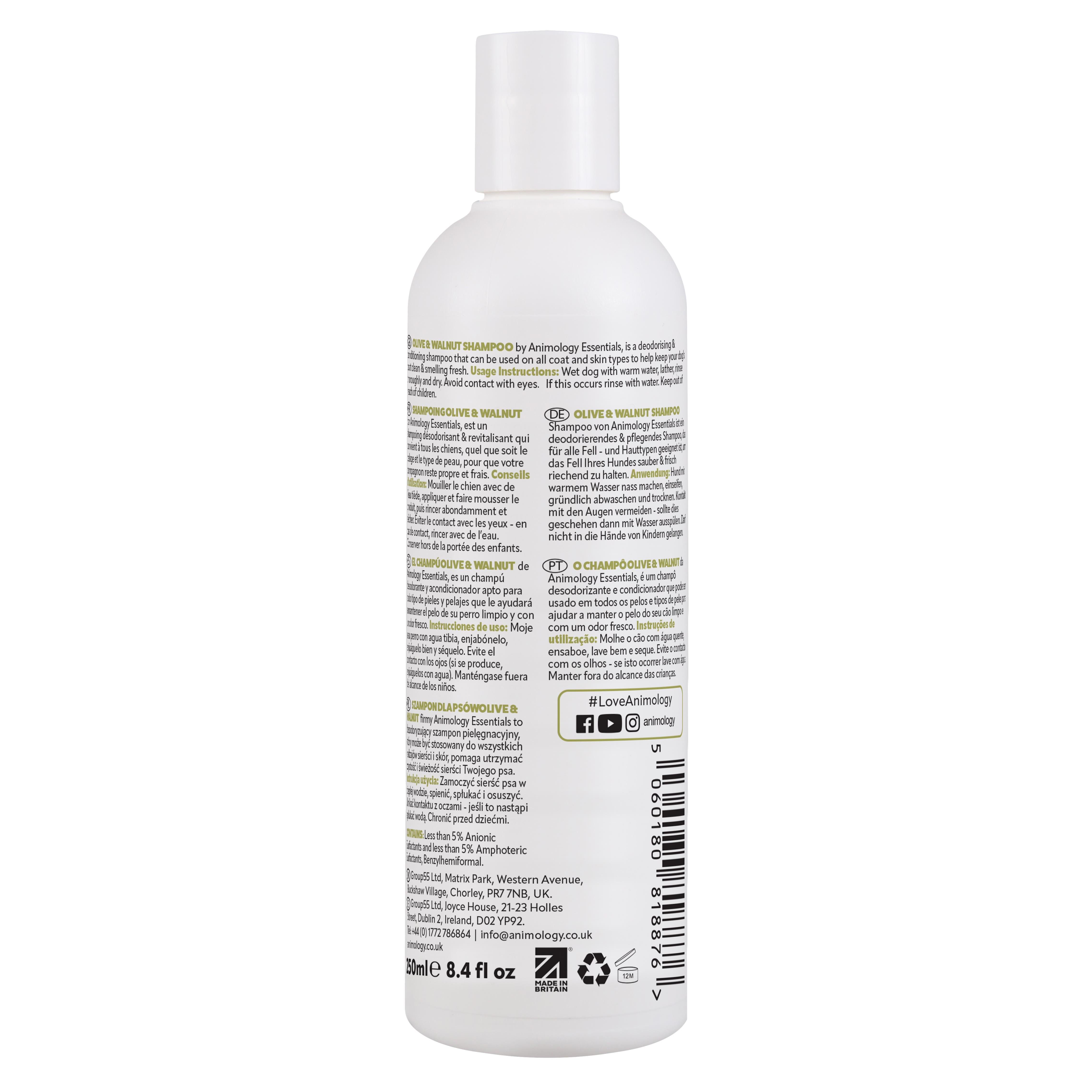 Animology Essentials Olive & Walnut Shampoo Köpek Şampuanı 250 ML - EOWSH250A