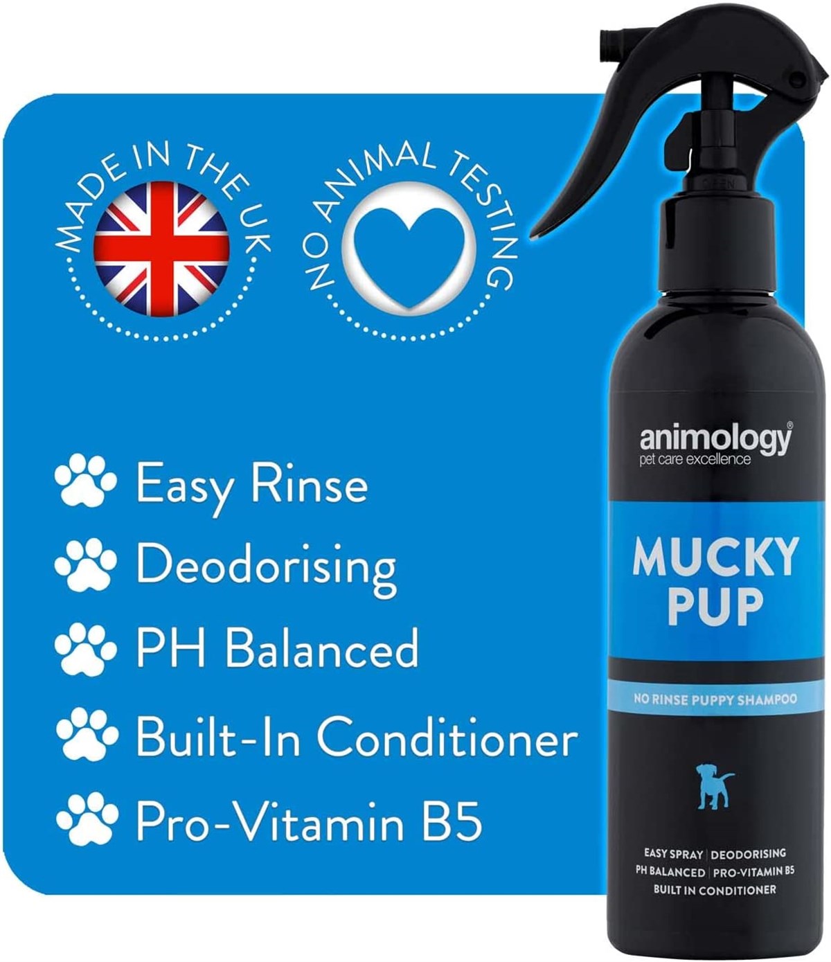 Animology Mucky Pup No Rinse Shampoo Durulamasız Yavru Köpek Şampuanı 250  ML - AMP250