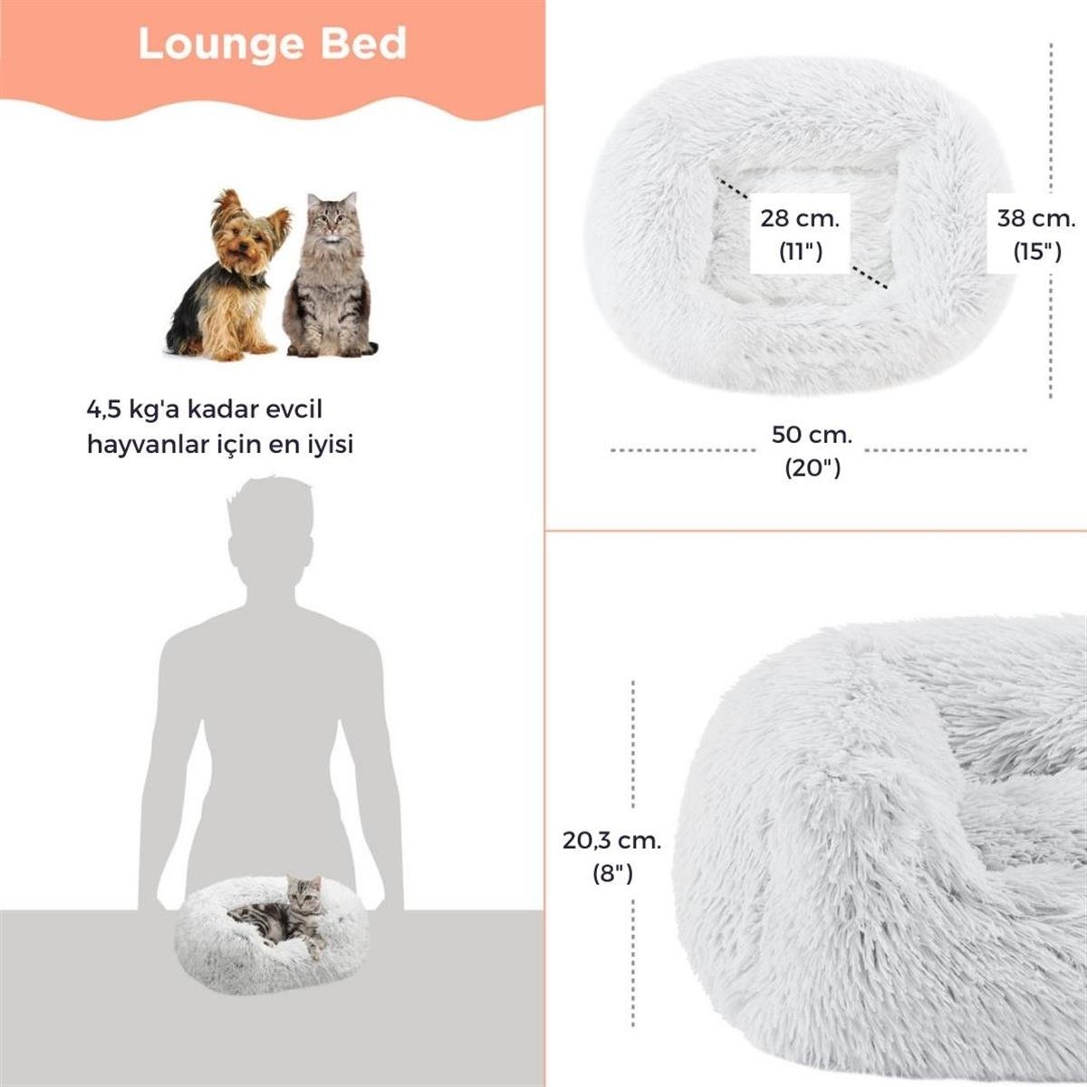 Outward Hound Soothe & Snooze Lounge Lux Köpek Yatağı, Gri 20 x 15 cm. - 70755M